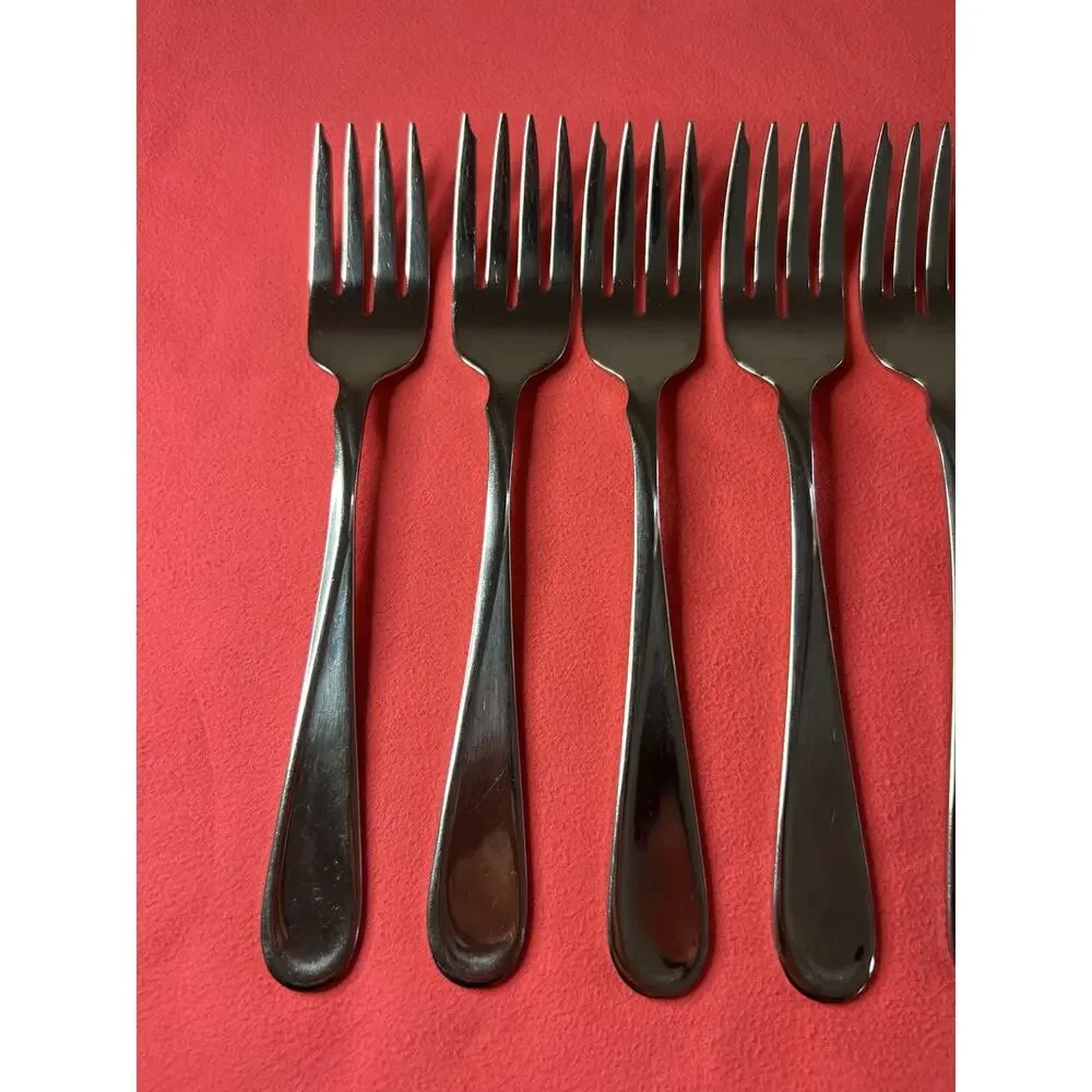 Set of 7 Oneida USA FLIGHT RELIANCE Glossy Stainless Salad Forks 6 3/4